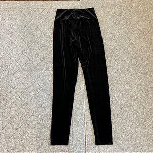 Vintage KTOO Pants Womens Large Black Velvet Back Zipper Skinny High Rise